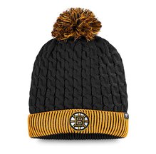 Купить Шапка Boston Bruins Fanatics Branded Black/Gold Iconic Cuffed Knit Hat with Pom