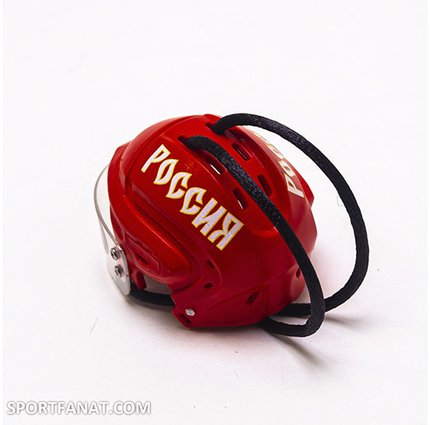 Подвеска шлем хоккейный полевой Россия красный