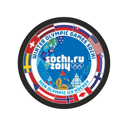Шайба ОИ 2014 Россия Флаги 1-ст.