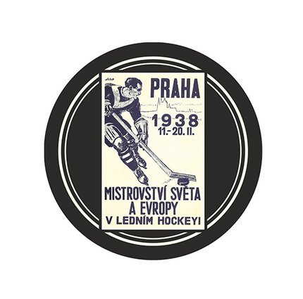 Шайба ЧМ 1938 Чехословакия монохром 1-ст.