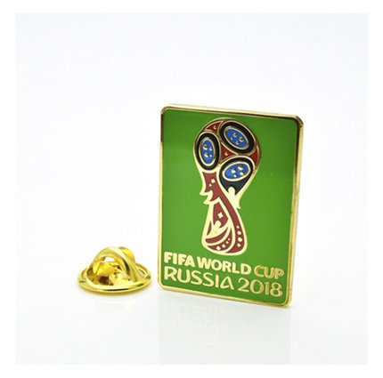 Значок чемпионат мира по футболу 2018 (Россия) эмблема зеленая