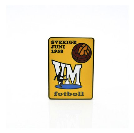 Значок чемпионат мира по футболу 1958 (Швеция) эмблема желтая